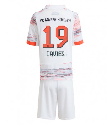 Bayern Munich Alphonso Davies #19 Borta Kläder Barn 2025-26 Kortärmad (+ Korta byxor)